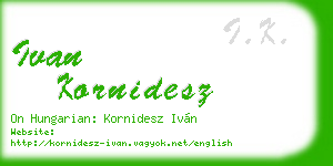 ivan kornidesz business card